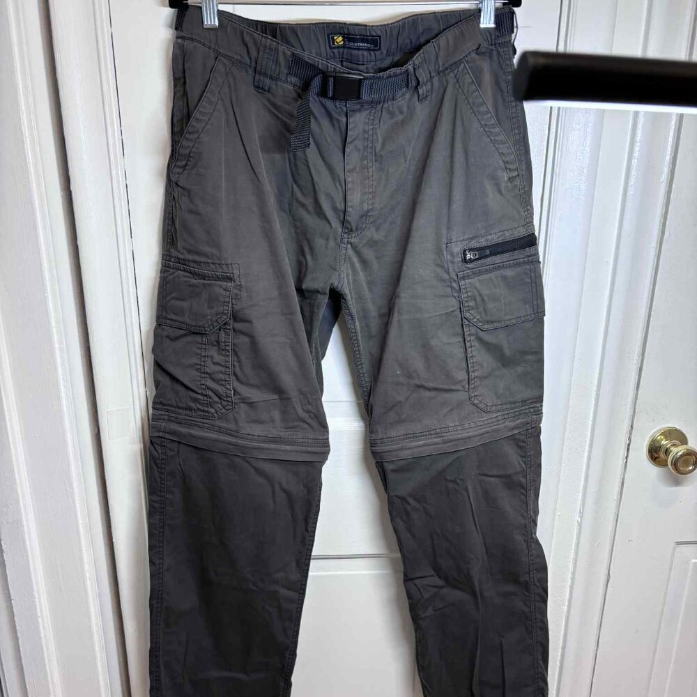 B.C. Clothing Co Convertible Pants Mens Size L(36) x 43 tall Olive Zip Off Leg